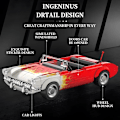 Miniatyrbild 5 av 6: 249 Delar Retro C1 Cabriolet Bil Byggklossar Flamma Klassiska Bilmodeller Fordon