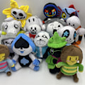 Miniatyrbild 2 av 10: Deltarune Undertale Lancer Ralsei Asriel Plysch Figur Leksak Mjuk Fylld Docka Gåva Hanging Feet Red skull 26cm