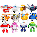 Miniatyrbild 1 av 6: 12 st Animation Super Wings Flygplan Transformerbar Robot Actionfigurer Leksak Present