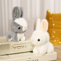Miniatyrbild 5 av 7: 1 ST tecknad plysch kanin leksak små dockor mjuk kanin bukett semester gåva white-Bunny