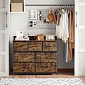 Miniatyrbild 3 av 7: Songmics Fabric Chest of Drawers, sovrum förvaringsenhet, 7 lådor, rustik brun och svart