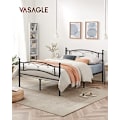 Miniatyrbillede 2 af 7: Vasagle dobbeltseng ramme, metal seng ramme, passer til 140 x 190 cm madras, sort