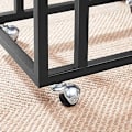 Miniatyrbild 3 av 7: Vasagle End Table, sidobord, soffbord, med stålram och hjul, rustikbrun och svart