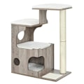 Miniatyrbillede 1 af 7: Feandrea CAT-kradsetræ 86 cm med 3 liggeområder og hulrum, kradsetræ, gråhvid