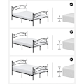 Miniatyrbillede 6 af 7: Vasagle dobbeltseng ramme, metal seng ramme, passer til 140 x 190 cm madras, sort