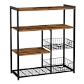 Miniatyrbild 1 av 7: VASAGLE Baker's Rack, köksö med 2 metallkorgar, rustikt brun