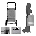 Miniatyrbild 5 av 7: Songmics Shopping Trolley, Foldbar kundvagn, fast, med isolerad kylväska, 35L, grå