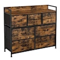 Miniatyrbild 1 av 7: Songmics Fabric Chest of Drawers, sovrum förvaringsenhet, 7 lådor, rustik brun och svart