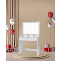 Pikkukuva 2 / 7: Vasagle meikkipöytä Vanity Table 9 LED-lampulla ja peilillä, Moderni valkoinen