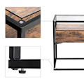 Miniatyrbillede 6 af 7: VASAGLE sidebord, konsolbord i hærdet glas med skuffe og hylde, rustikt brunt og sort