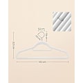 Pikkukuva 5 / 7: Songmics Velvet-henkarit, 50 kappaletta, liukumattomat vaatehenkarit, 0,6 cm paksuus, valkoinen