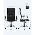Miniatyrbillede 3 af 5: Kontorstol, Ergonomisk Drejestol, Polstret Sæde, Stofbetræk, Justerbar Og Vipbar