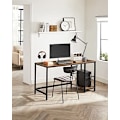 Miniatyrbillede 6 af 7: VASAGLE Computerbord, Skrivebord med 2 hylder, Arbejdsbord, Rustik Brun og Sort