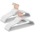 Miniatyrbillede 1 af 7: Songmics Sæt med 30 bøjler Skridsikre slipsespinnere, 0,6 cm tykke 43,5 cm lange, Hvide