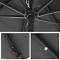 Miniatyrbillede 6 af 6: SONGMICS 3 m haveparasol med solcelledrevne LED-lamper, grå