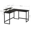 Miniatyrbillede 2 af 7: VASAGLE Computerbord, L-formet skrivebord, med skærmstativ, sort