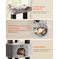 Miniatyrbillede 3 af 5: Feandrea kattetræ til store katte, Heavy Duty Cat Tower, 9 kradsetræer, grå og sort