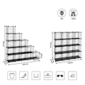 Miniatyrbillede 3 af 7: Songmics 16 Cube Metal Wire Storage Organizer, DIY-garderobe og modulære hyldeenheder, sort
