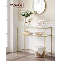 Miniatyrbild 2 av 7: Vasagle -konsolbord, härdat glasbord, modern soffa eller entrébord, guldfärg