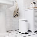 Pikkukuva 2 / 6: SONGMICS Kapea roskakori, 10L poljinkori, teräs, valkoinen
