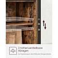 Miniatyrbillede 7 af 7: VASAGLE Madskab, Køkkenskab, Opbevaringsskab, Buffetbord, Rustik Brun og Sort