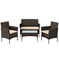 Pikkukuva 1 / 6: SONGMICS Balkong Trädgårdsmöbler set, PE polyrattan, utemöbler utomhus, brun taupe