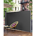 Pikkukuva 3 / 6: SONGMICS 160 x 400 cm (K x L), Sivumarkiisille parvekkeelle ja terassille, Yksityisyys, Aurinkosuoja, Smoky Grey