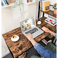 Miniatyrbillede 6 af 7: Vasagle computer skrivebord, 120 cm skrivebord med opbevaringshylder, rustikbrun og sort