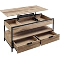 Miniatyrbillede 1 af 4: Sofa Bord med Hævefunktion, Stuebord, Opbevaringsskuffer, Brun og Blæksort