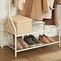 Miniatyrbillede 7 af 7: Songmics vintage tøjstativ og rack med tøjstang og 2 metalhylder Cream