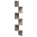 Miniatyrbillede 1 af 7: Vasagle hjørnehylde, 5-lags flydende væghylde med zigzag-design, bogreol, Greige