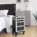 Miniatyrbillede 2 af 7: SONGMICS Låsbart makeup-etui, Rolling Cosmetics Beauty Trolley Box, Sort