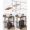 Miniatyrbillede 5 af 7: VASAGLE Computerbord, Skrivebord med 2 hylder, Arbejdsbord, Rustik Brun og Sort