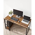 Miniatyrbillede 7 af 7: VASAGLE Computerbord, Skrivebord med 2 hylder, Stålramme, rustikbrun og sort