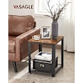Miniatyrbillede 2 af 7: Vasagle sidebord, industrielt endebord, sofabord, med metalram, let at samle, brun og sort