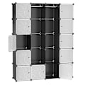 Pikkukuva 1 / 7: SONGMICS-vaatekaappi, jossa 2 vaatetankoa, 180 x 145 x 37 cm, musta, 143 x 178 x 36 cm