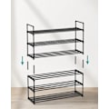 Miniatyrbillede 7 af 7: Songmics 3-lags skoreol, skoopbevaringsenhed, metalopbevaringsstativ, 30 x 92 x 54 cm, sort