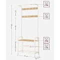 Miniatyrbillede 6 af 7: VASAGLE tøjstativ, tøjstativ med skoopbevaringsskammel, 4-i-1-design, eg og creme