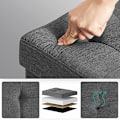 Miniatyrbillede 4 af 7: Songmics Sammenklappelig Cube Ottoman opbevaring og fodskammel med træfødder og låg Grå