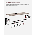 Miniatyrbillede 6 af 7: Vægmonteret tøjstativ med 5 kroge og ophængsskinne, Greige og sort