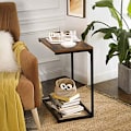 Miniatyrbild 2 av 7: Vasagle sidobord, litet soffa bord, slutbord, bärbar dator, rustik brun och svart