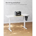 Miniatyrbillede 5 af 6: SONGMICS Højdejusterbart elektrisk skrivebord, hukommelsesfunktion med 4 højder, base hvid/beige