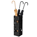 Miniatyrbild 2 av 7: Songmics Metal Paraply Stand, fyrkantig paraplyhållare med droppbricka och 4 krokar, svart