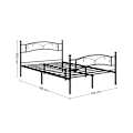 Miniatyrbillede 3 af 7: Vasagle dobbeltseng ramme, metal seng ramme, passer til 140 x 190 cm madras, sort
