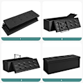 Miniatyrbillede 5 af 7: Songmics 120L sammenklappelig ottoman bænk, opbevaringsboks opbevaringskube, sort 110 x 38 x 38 cm
