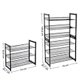 Miniatyrbild 6 av 7: Songmics 3-Tier Shoe Rack Storage, Steel Mesh, Flat eller Angled Stackable svart