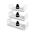 Miniatyrbillede 4 af 5: Songmics sæt med 3 moderne væghylder, flydende MDF, hvid