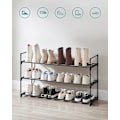 Miniatyrbillede 4 af 7: Songmics 3-lags skoreol, skoopbevaringsenhed, metalopbevaringsstativ, 30 x 92 x 54 cm, sort