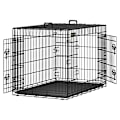 Miniatyrbillede 1 af 7: Hundekurv, Foldbar, 107 cm, 2 Døre, Xl, Sort