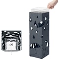Miniatyrbillede 6 af 7: Paraplystativ i Metal, Firkantet Paraplyholder, 15,5 X 15,5 X 49 Cm, Antracitgrå